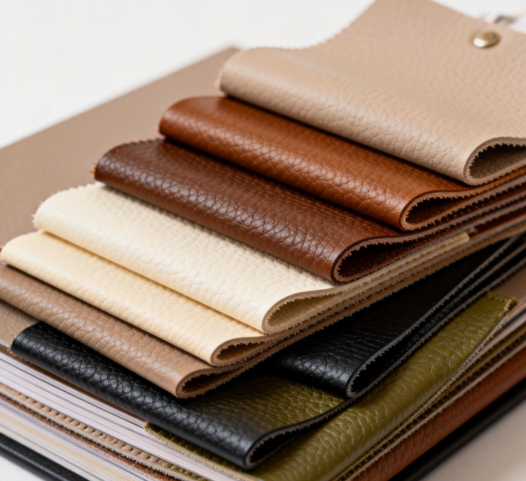 jimeng 2026 01 09 2046 high quality leather swatches book stack...